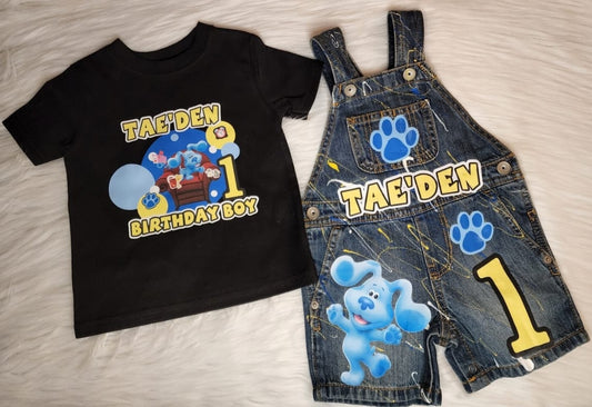 Kids Birthday Overalls Set